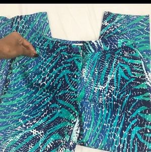 💥Blue and Green tropical capris